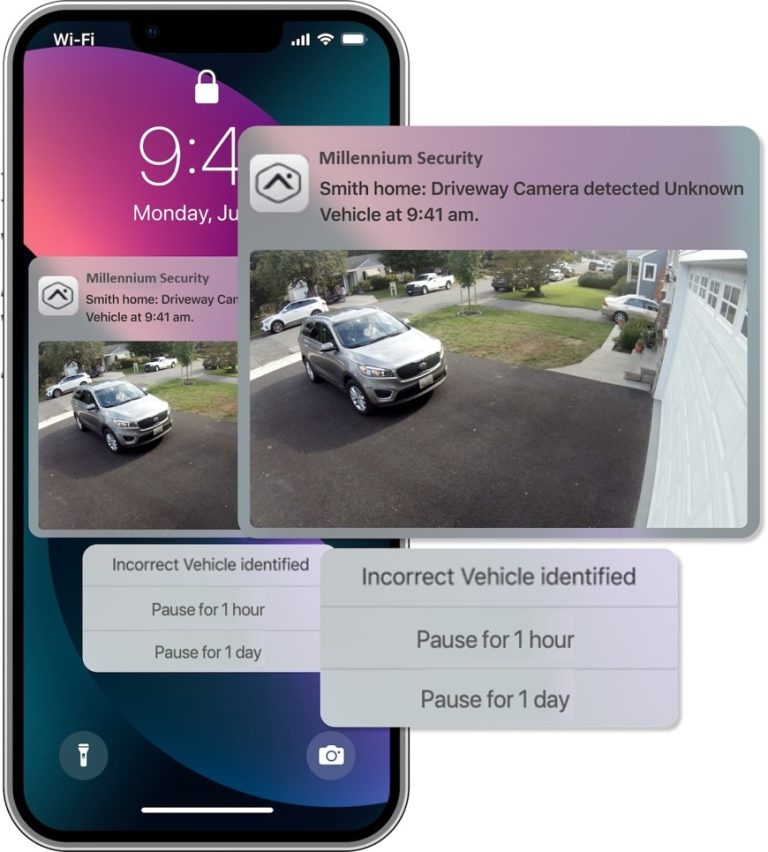 Home security monitoring from mobile phone