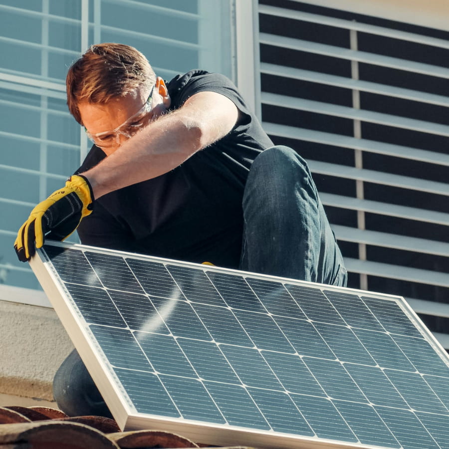 Installed solar powered camera for property surveillance