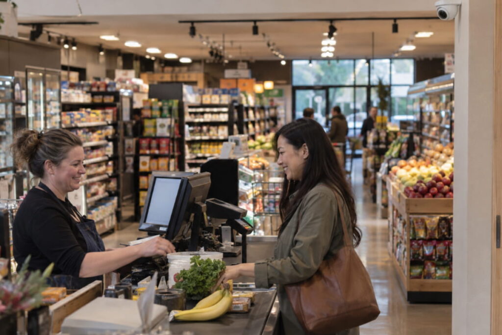 Small grocer with camera surveillance