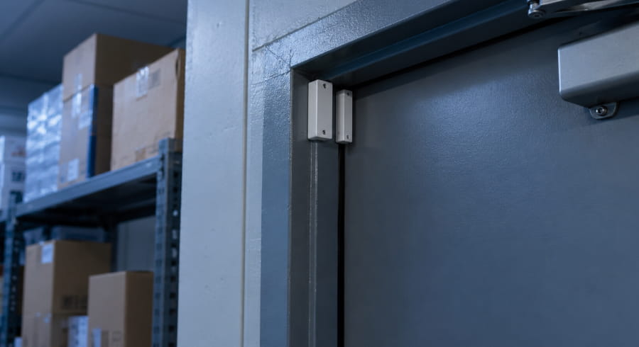 Magnetic door sensor in stockroom